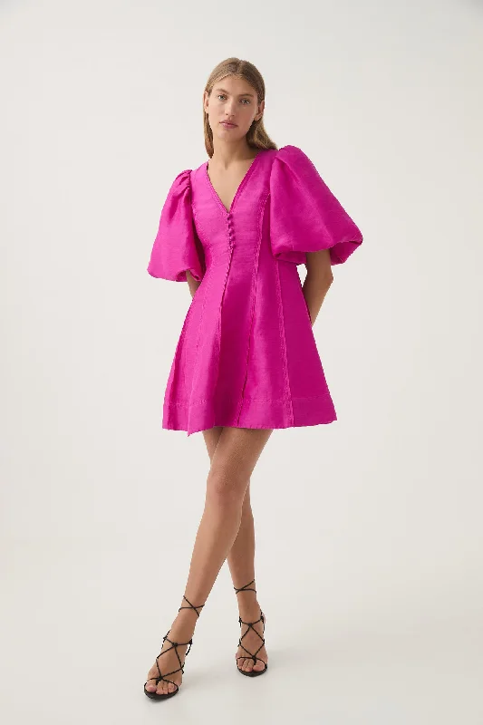 mini dresses-perfect for fashionable getawaysDusk Puff Sleeve Mini Dress