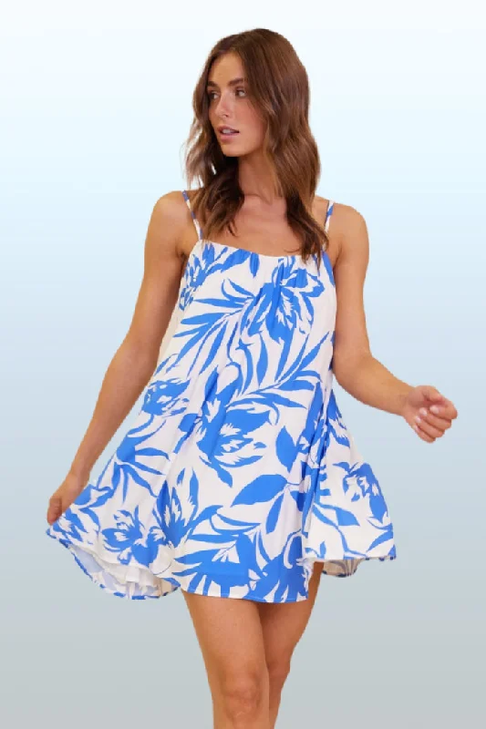 mini dresses-perfect for casual get-togethersMINKPINK Womens Raven Mini Dress Blue Floral