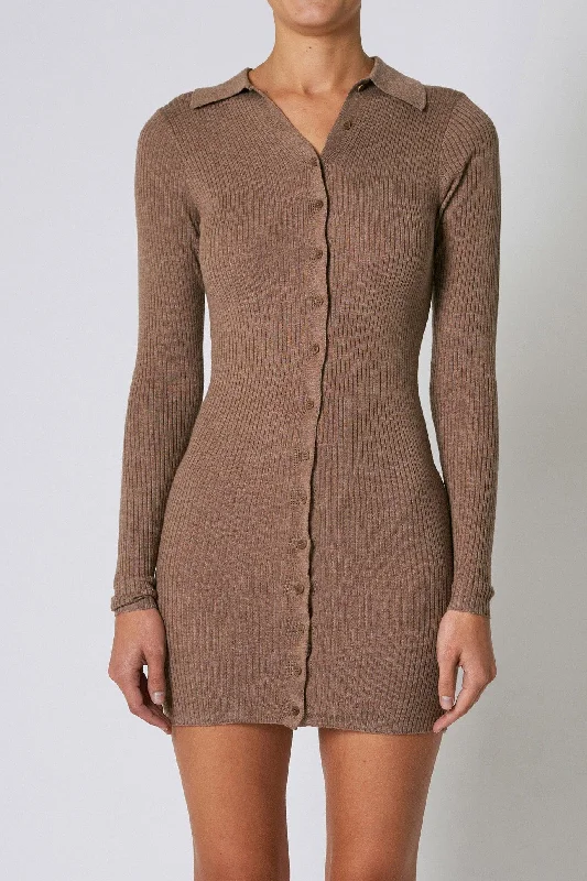 mini dresses-perfect for night-time adventuresROLLAS Womens Caroline Knit Mini Dress Mink