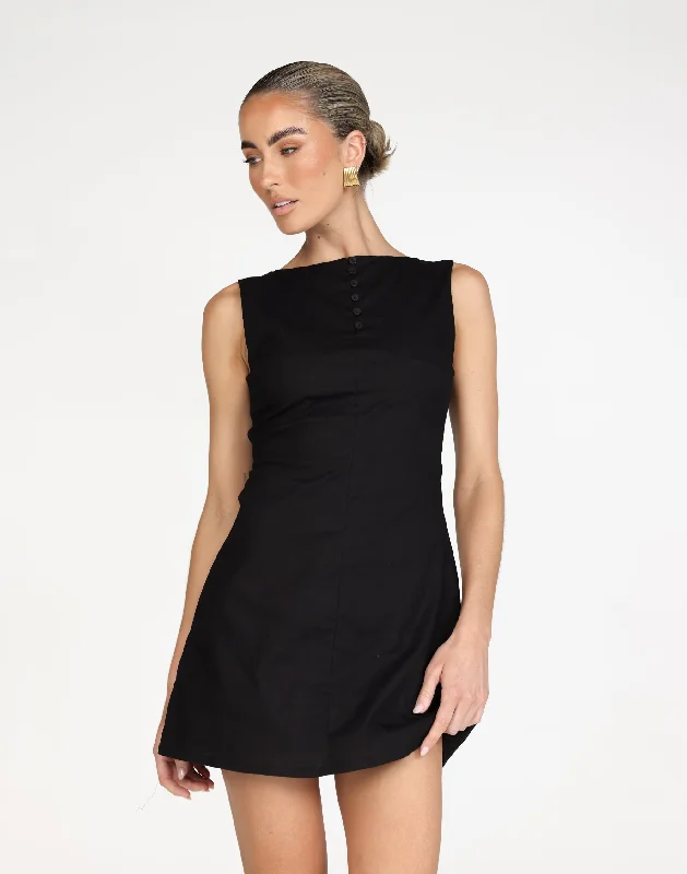 mini dresses-perfect for winter getaway looksBasira Mini Dress (Black)