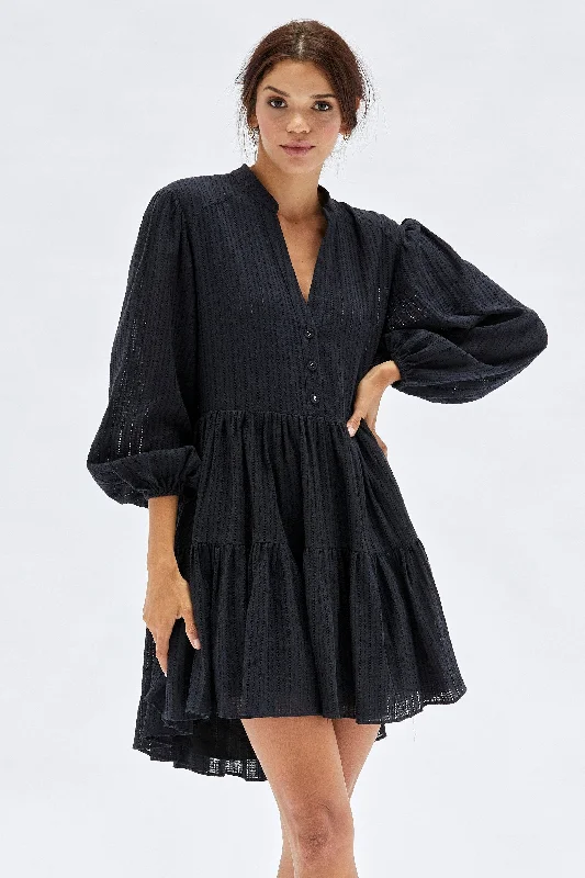 mini dresses-casual beach wearMINKPINK Womens Shadi Textured Mini Dress - Black