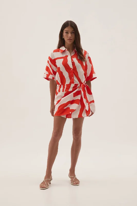 mini dresses-chic beach vacation attireAirlie Mini Shirt Dress