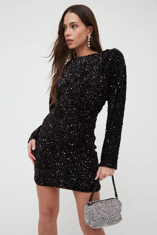 mini dresses-glam and effortlessSEQUIN BLOUSON SLEEVE MINI DRESS