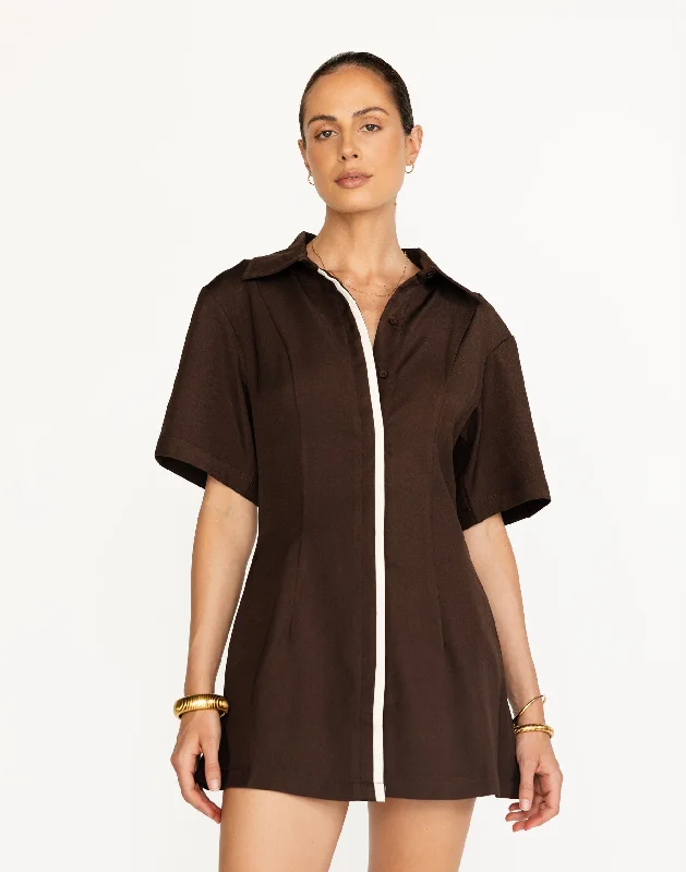 mini dresses-casual elegance dressVero Mini Dress (Chocolate)