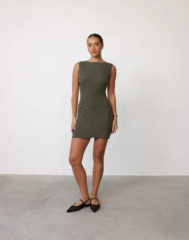 mini dresses-perfect fit for summer weddingsKienna Mini Dress (Khaki)