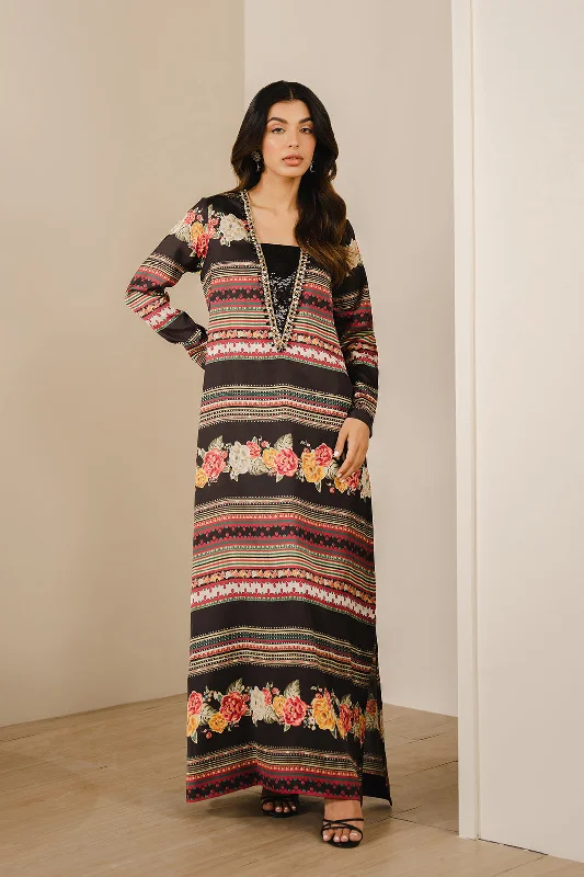 Casual floral maxi dresses for vacations-Hulrak Long