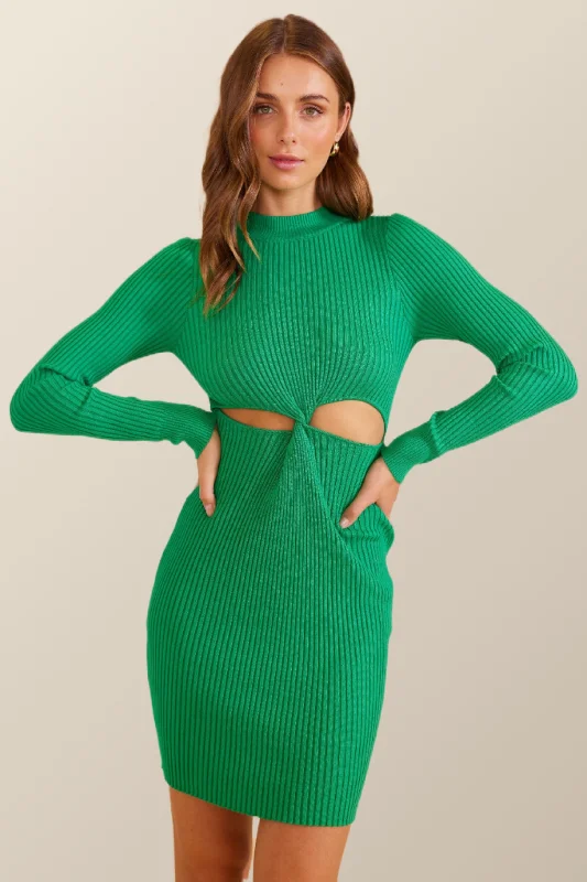 mini dresses-perfect beach party styleMINKPINK Womens Nora Knit Mini Dress Green