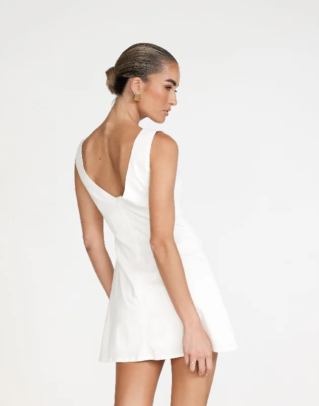 mini dresses-perfect for street-chic outfitsBasira Mini Dress (White)