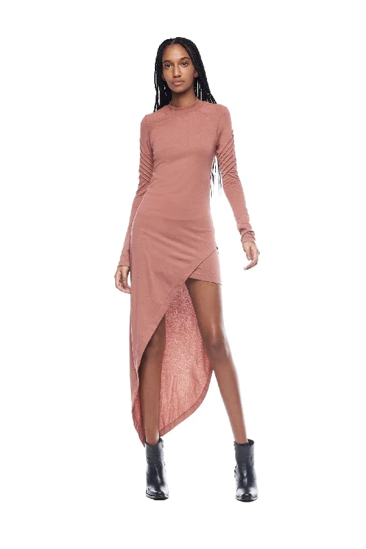 mini dresses-perfect fit for casual daywearASYMMETRICAL MINI DRESS IN BLUSH