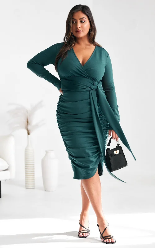 Midi dresses for casual family dinners-Martini Midi Dress - Teal