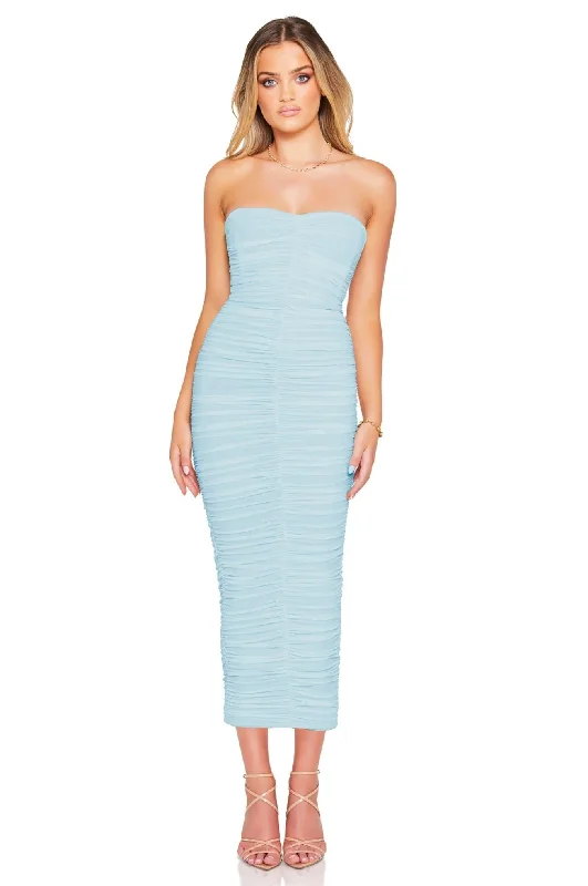 Midi dresses for daytime cocktail events-Nookie Zen Midi Dress - Light Blue