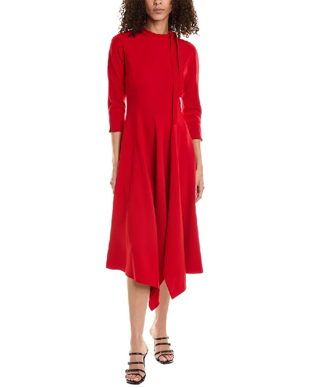 Midi dresses for a day at the museum-Teri Jon by Rickie Freeman Handkerchief Midi Dress