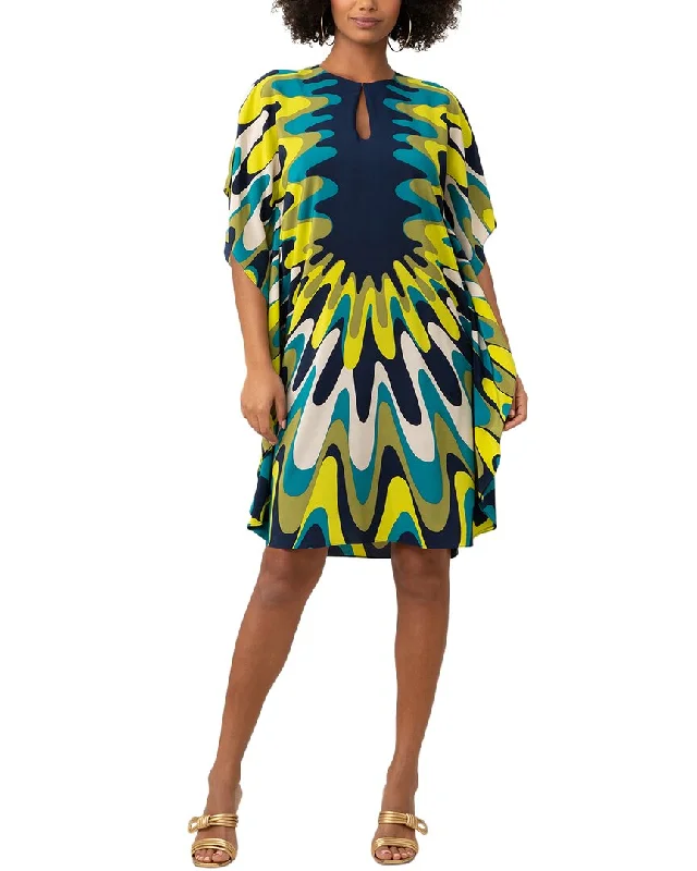 Trendy midi dresses with layered skirts-Trina Turk Global 2 Silk Midi Dress