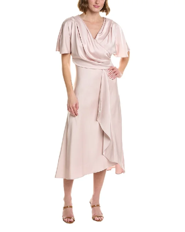 Midi dresses with silk finishes-Taylor Pleated Midi Dress