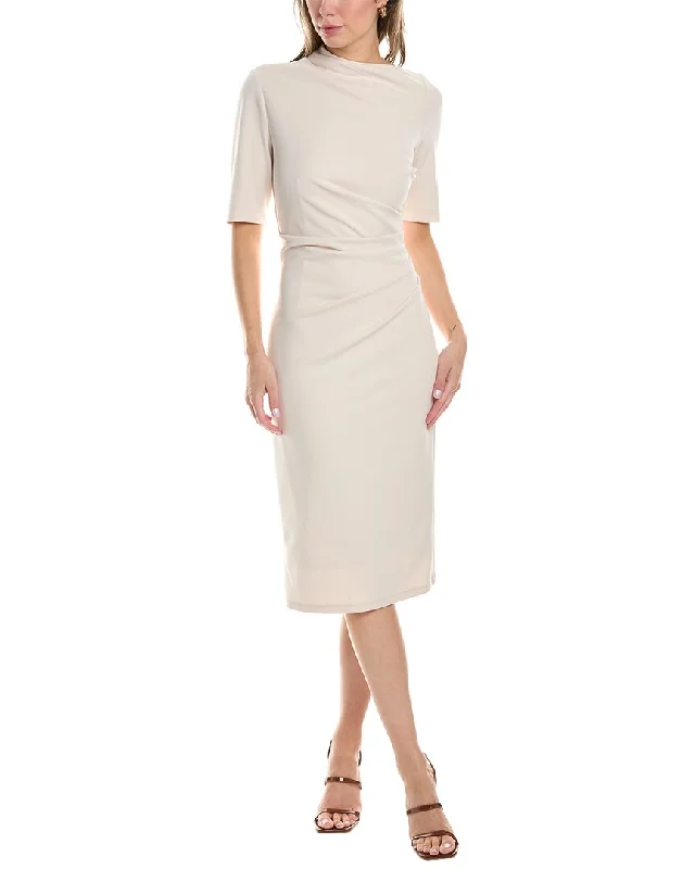 Midi dresses for a spring afternoon outing-Maggy London Draped Midi Sheath Dress