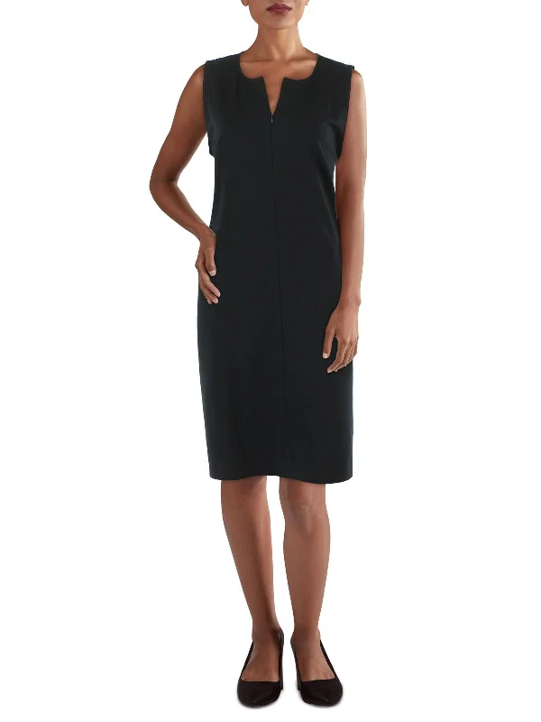 Trendy midi dresses for fashion-forward looks-Womens Sleeveless Midi Wear to Work Dress