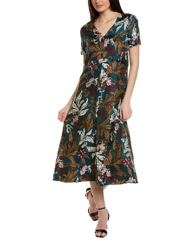 Stylish midi dresses for casual date nights-S Max Mara Paola Silk Midi Dress