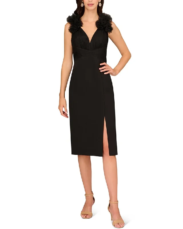 Midi dresses for casual weekend dinners-Aidan Mattox Combo Midi Dress