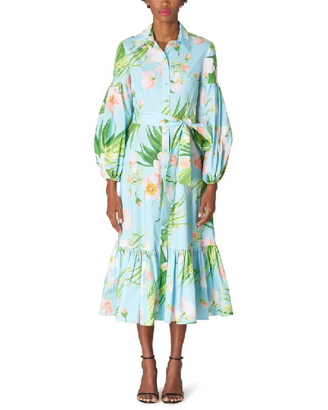 Midi dresses for a spring garden party-Carolina Herrera Puff Midi Shirtdress