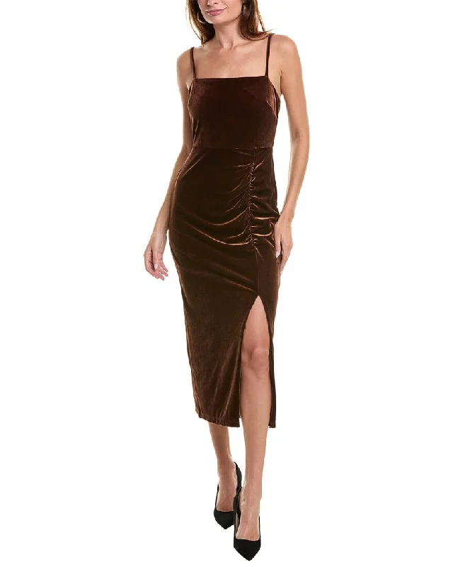 Midi dresses for casual evenings with friends-Taylor Velvet Midi Dress