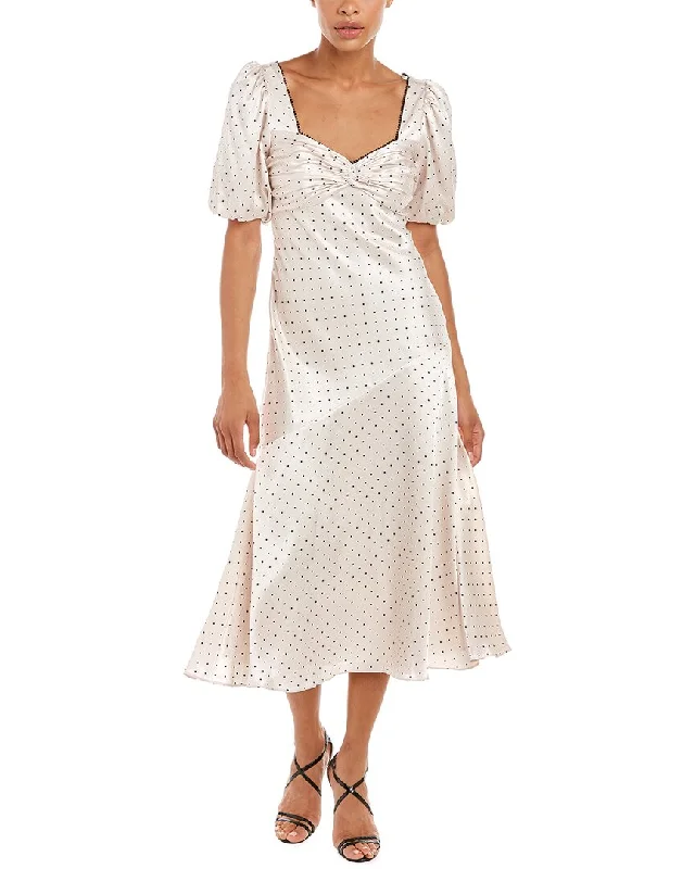 Midi dresses for a laid-back vacation-ML Monique Lhuillier Satin Midi Dress