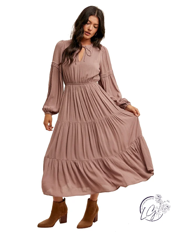 Midi dresses for business luncheons-Gypsy Heart Midi Dress