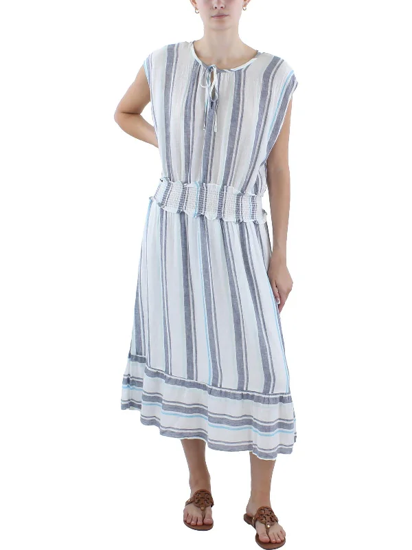 Midi dresses for an afternoon in the countryside-Womens Linen Midi Dress