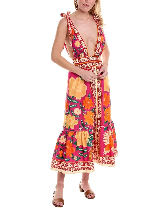 Elegant midi dresses for evening weddings-FARM Rio Flower Tapestry Midi Dress