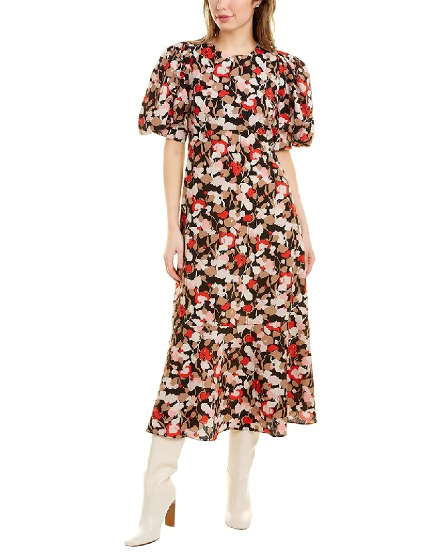 Midi dresses for elegant holiday gatherings-Ted Baker Helgi Floral Seersucker Midi Dress