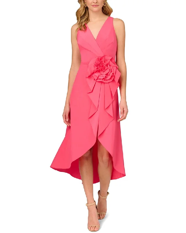 Midi dresses for business luncheons-Aidan Mattox Stretch Taffeta Midi Dress