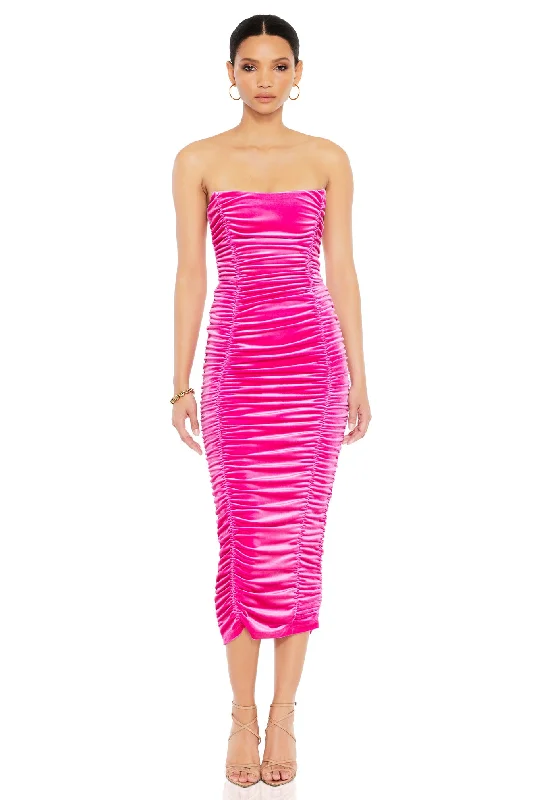 Comfortable midi dresses for a quiet day at home-Nookie Verve Midi Dress - Hot Pink