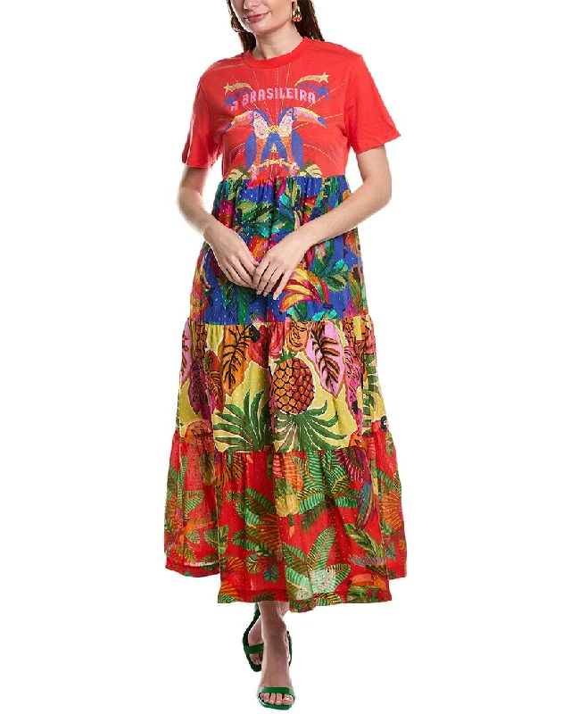 Midi dresses for family BBQs-FARM Rio A Brasileira Midi T-Shirt Dress