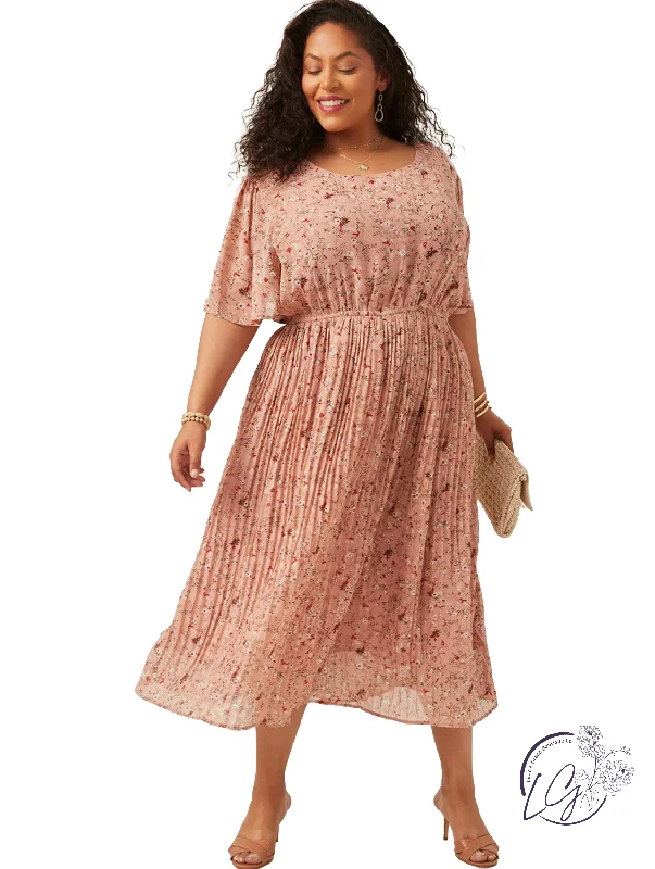 Stylish midi dresses for casual date nights-Curvy Scent Of Love Midi Dress