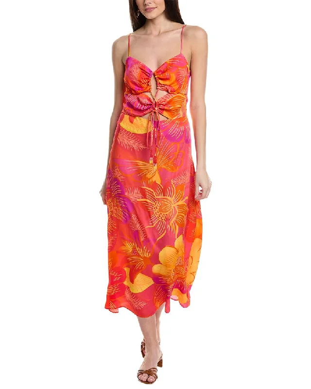 Midi dresses for an intimate dinner at home-FARM Rio Summer Garden Ombre Midi Dress