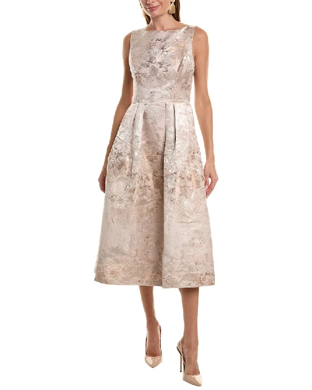 Midi dresses for bridal showers-Kay Unger Elsa Jacquard Midi Dress