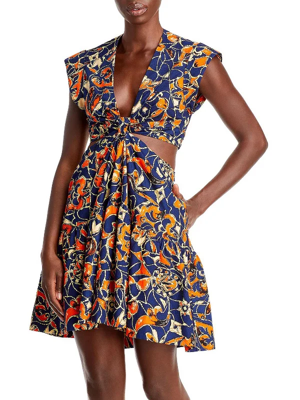 Midi dresses for family holiday gatherings-Lexi Womens Printed Knee Midi Dress