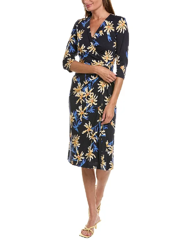 Midi dresses with embroidered patterns-Diane von Furstenberg Borris Wool-Blend Midi Dress