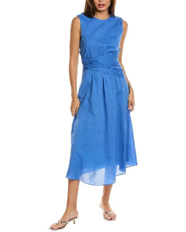 Midi dresses with playful patterns-FRAME Denim Ruched Midi Dress