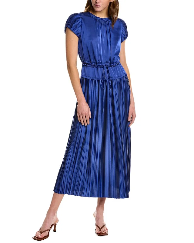 Midi dresses for a formal gala-Rebecca Taylor Pleated Sleeve Midi Dress