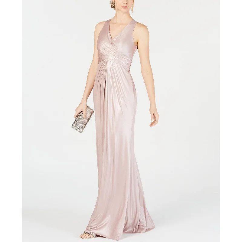 Evening dress for gala affair-Adrianna Papell Women's Metallic Mermaid Gown Pink Size 6