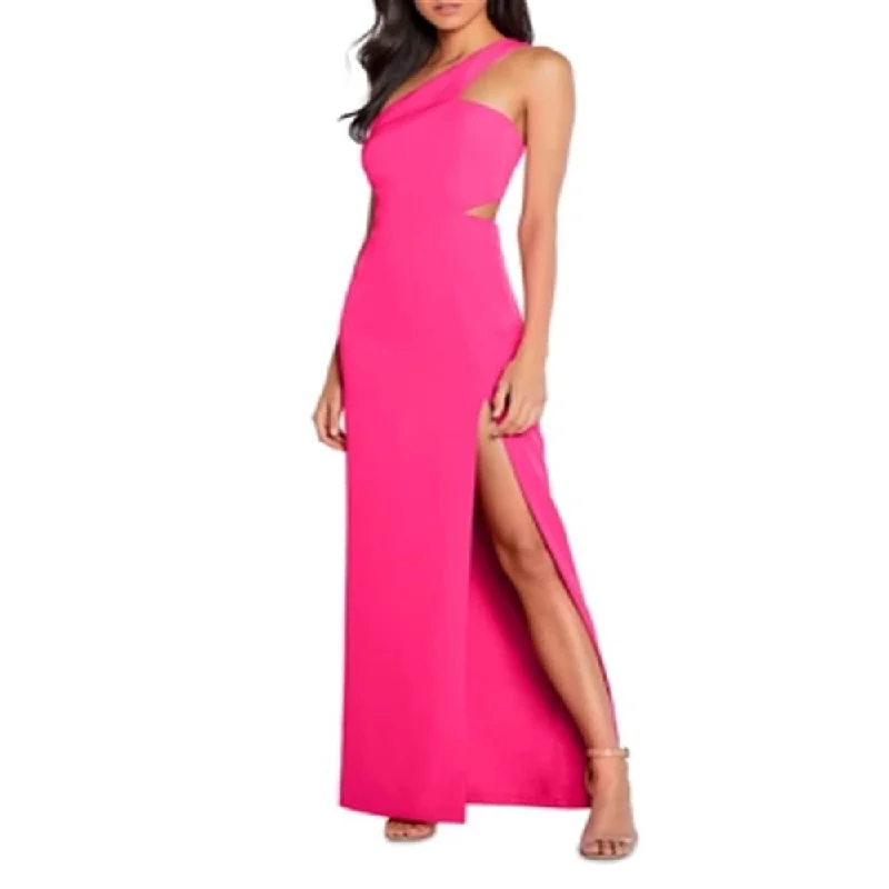 Evening dress for fabulous gala-Aidan By Aidan Mattox Women's One Shoulder Crepe Cutout Gown Pink Size 0