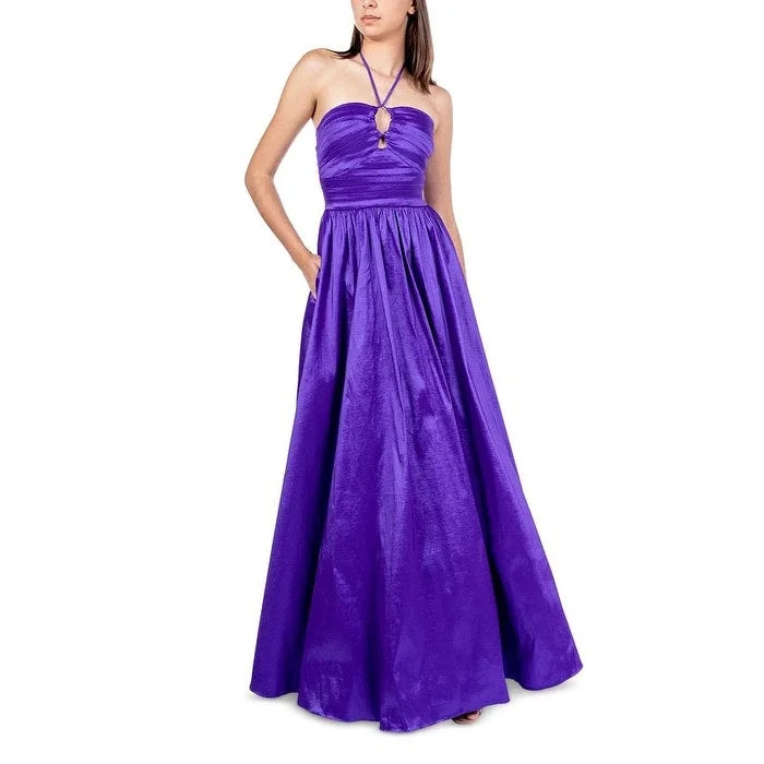 Evening dress for chic function-B Darlin Women's Halter Tie Taffeta Gown Purple Size 9-10