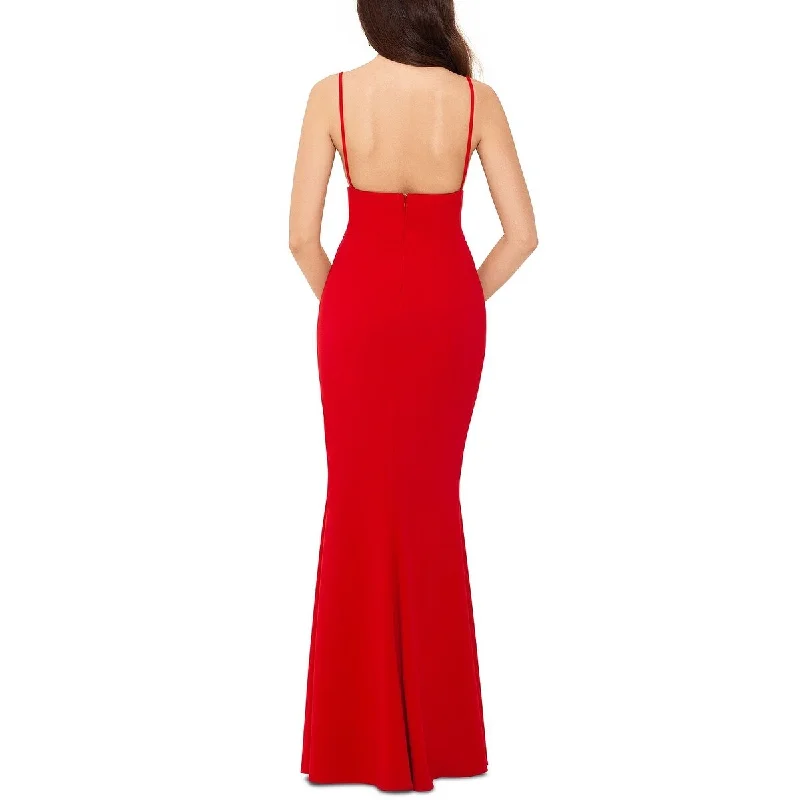 Evening dress for formal evening-Betsy & Adam Women's Spaghetti Strap Solid Gown Red Size 6