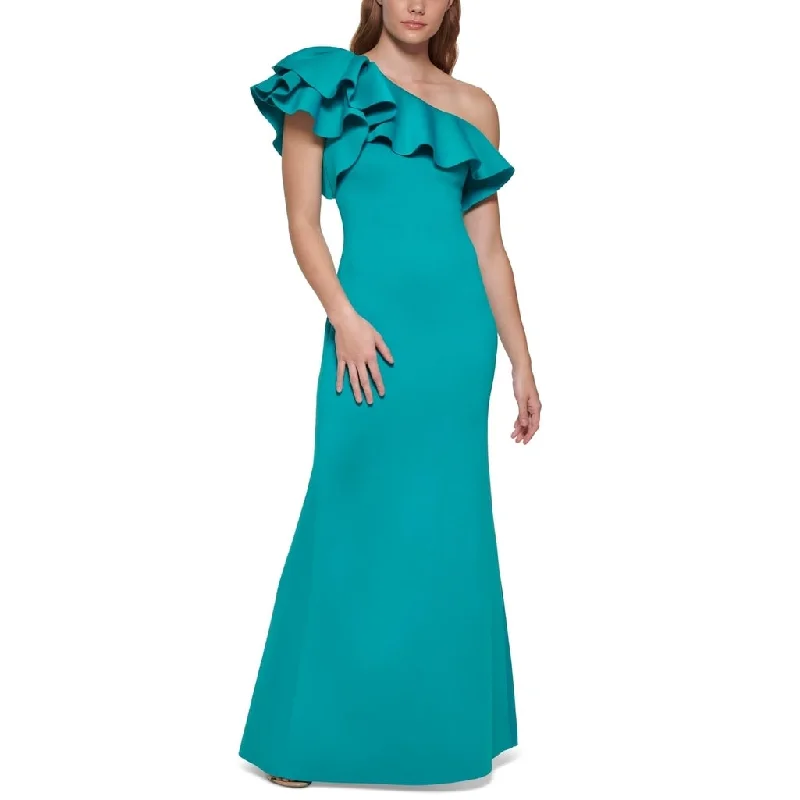 Evening dress for an extravagant night-Eliza J Women's Ruffled One Shoulder Gown Green Size 4