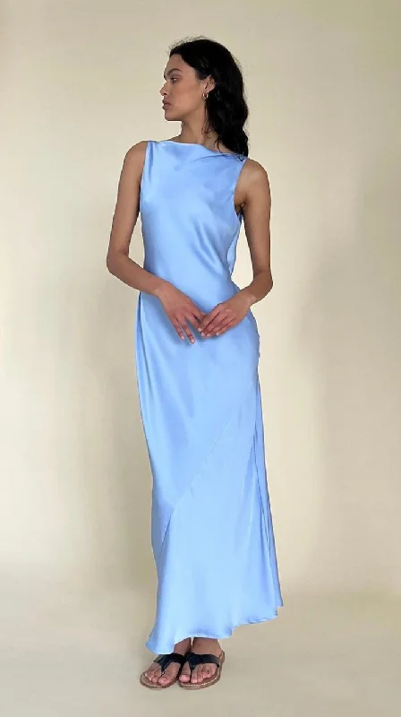 Evening dress for glamorous party-Firebird Cowl Gown (Blue)