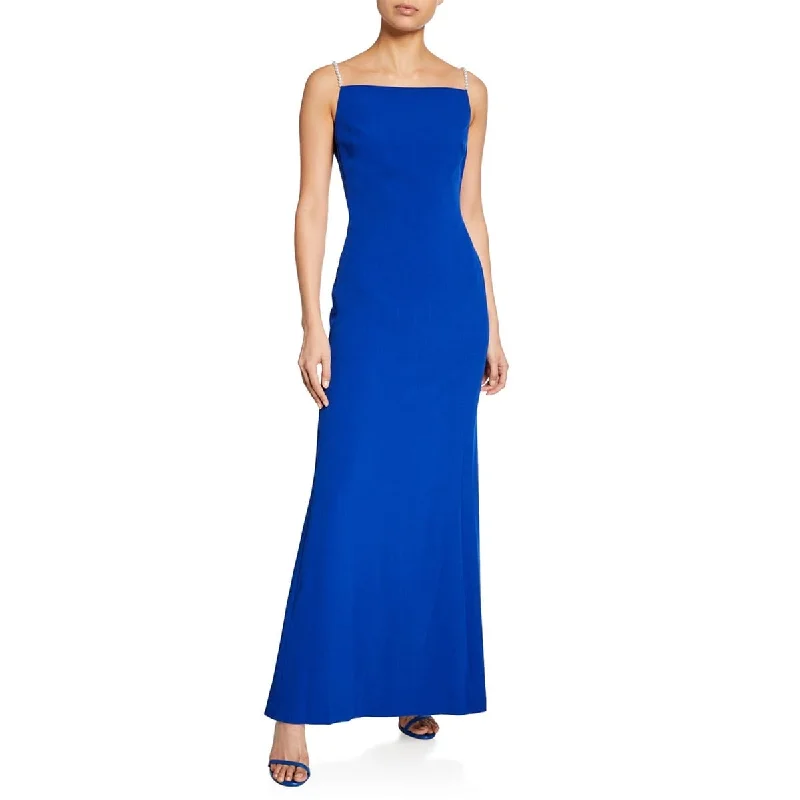 Evening dress with luxurious accents-Karl Lagerfeld Paris Women's Pearly Straps Gown Blue Size 12