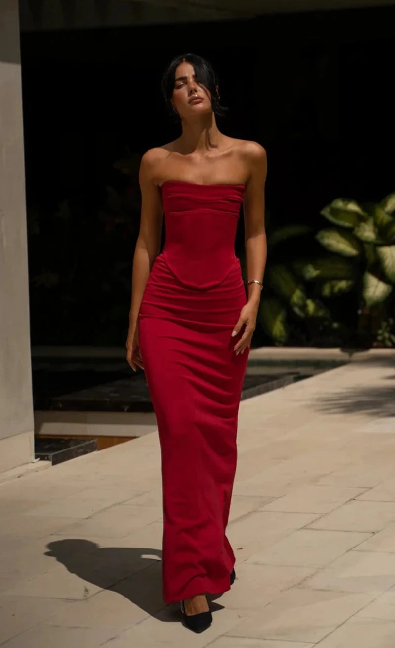 Evening dress for royal event-Louie Gown (Red)