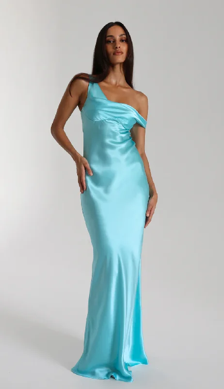 Evening dress with sophisticated look-Monika Gown (Turquoise)