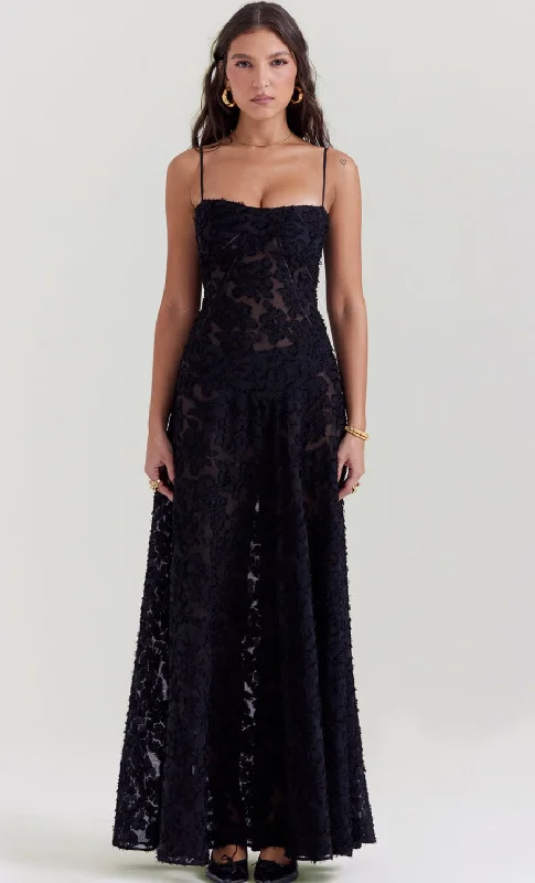 Evening dress for elegant reception-Seren Gown (Black)