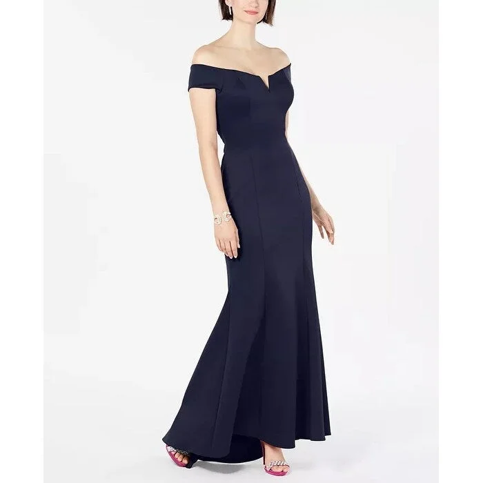 Evening dress for extraordinary function-Vince Camuto Women's Off-The-Shoulder Gown Navy Size 2